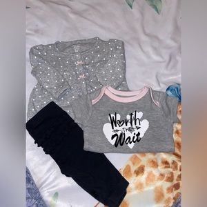 3 piece baby girl cardigan set